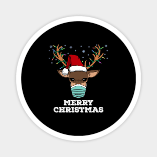 Merry Christmas 2020 Reindeer Face Mask Quarantine Magnet